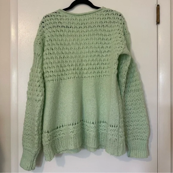 Free People Crashing Waves Mixed Knitting Wool Blend Sweater Womens Medium